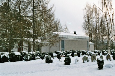 Gravkapell och församlingshem på Vists kyrkogård. Neg.nr. B963_044:09. JPG. 