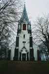 Kalvs kyrka med tornet i norr, från N.
