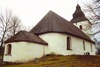 Hyssna gamla kyrka med sakristia i öster sedd från nordöst.