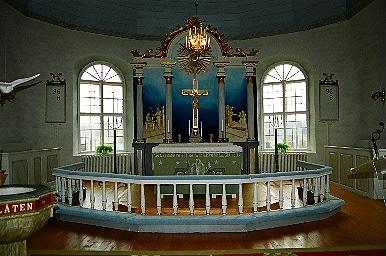 Koret i Istorps kyrka sett från väster.