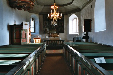 Interiör av Siene kyrka. Neg.nr. B961:061:24. JPG.