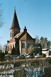 Exteriör av Ornunga nya kyrka, uppförd 1905 i nyromansk stil. Neg.nr. B961_053:05. JPG. 