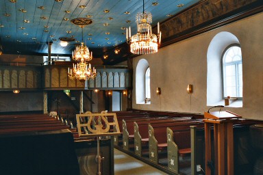 Interiör av Kvinnestads kyrka. Neg.nr. B961_056:18. JPG.