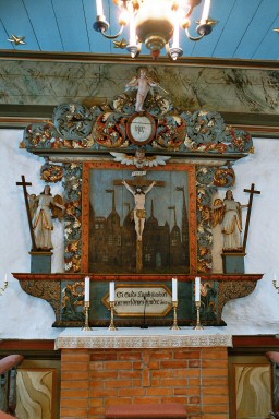 Altaruppsats i Kvinnestads kyrka. Neg.nr. B961_056:13. JPG.