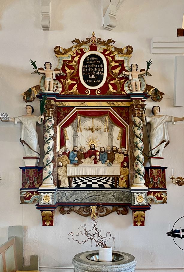 Altaruppsatsen från 1757 i Verums kyrka