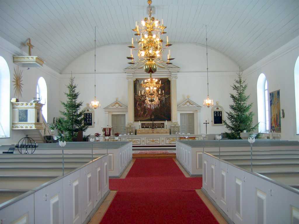 Interiör av Kråkshults kyrka.