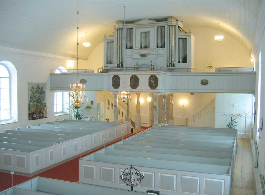 Interiör av Kråkshults kyrka.