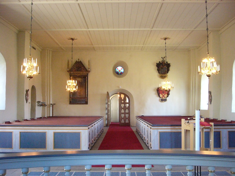 Dagsbergs kyrka, interiör mot väster.