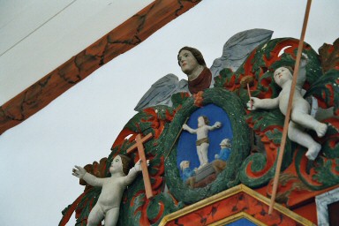 Detalj av altaruppsats i Södra Lundby kyrka. Neg.nr. 04/122:18. JPG.