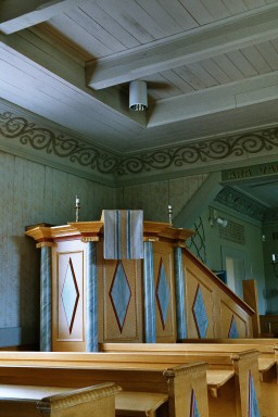 Predikstol i Slädene kyrka. Neg.nr. 04/151:14. JPG.