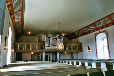 Interiör av Laske-Vedums kyrka. Neg.nr. 04/120:24. JPG.