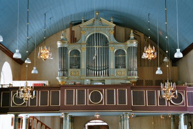 Orgelläktare i Alingsås stadskyrka. Neg.nr. B961_068:19. JPG.