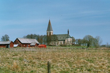 Eriksbergs nya kyrka med omgivning. Neg.nr. B961_022:02. JPG. 