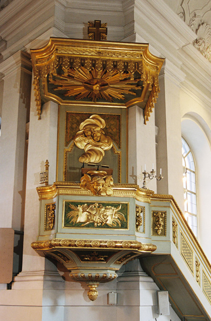 Adolf Fredriks kyrka, predikstol.
