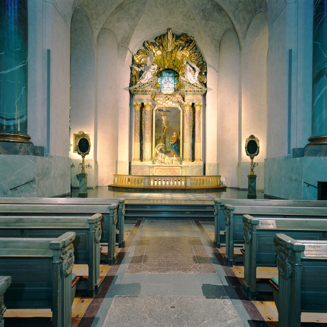 Hedvig Eleonora kyrka, kyrkorummet mot koret. 