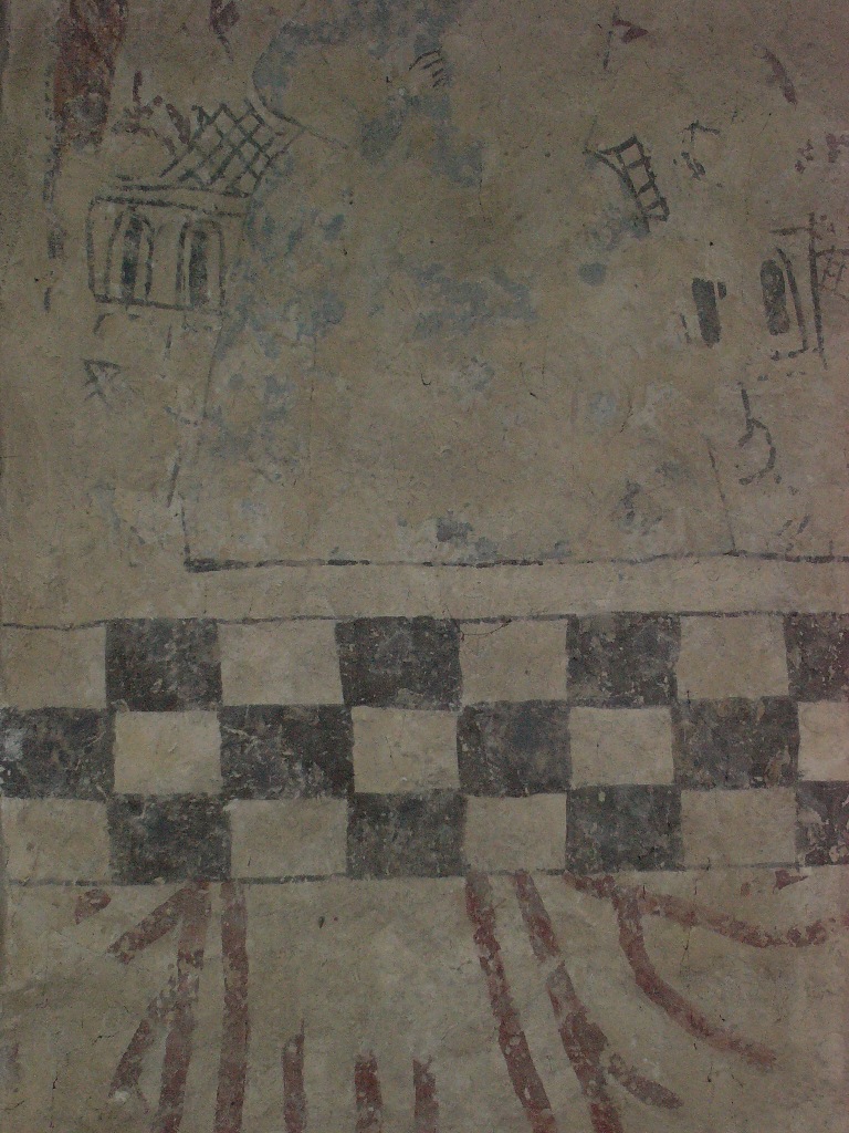 Vinnerstads kyrka, fragment av medeltida kalkmåleri.