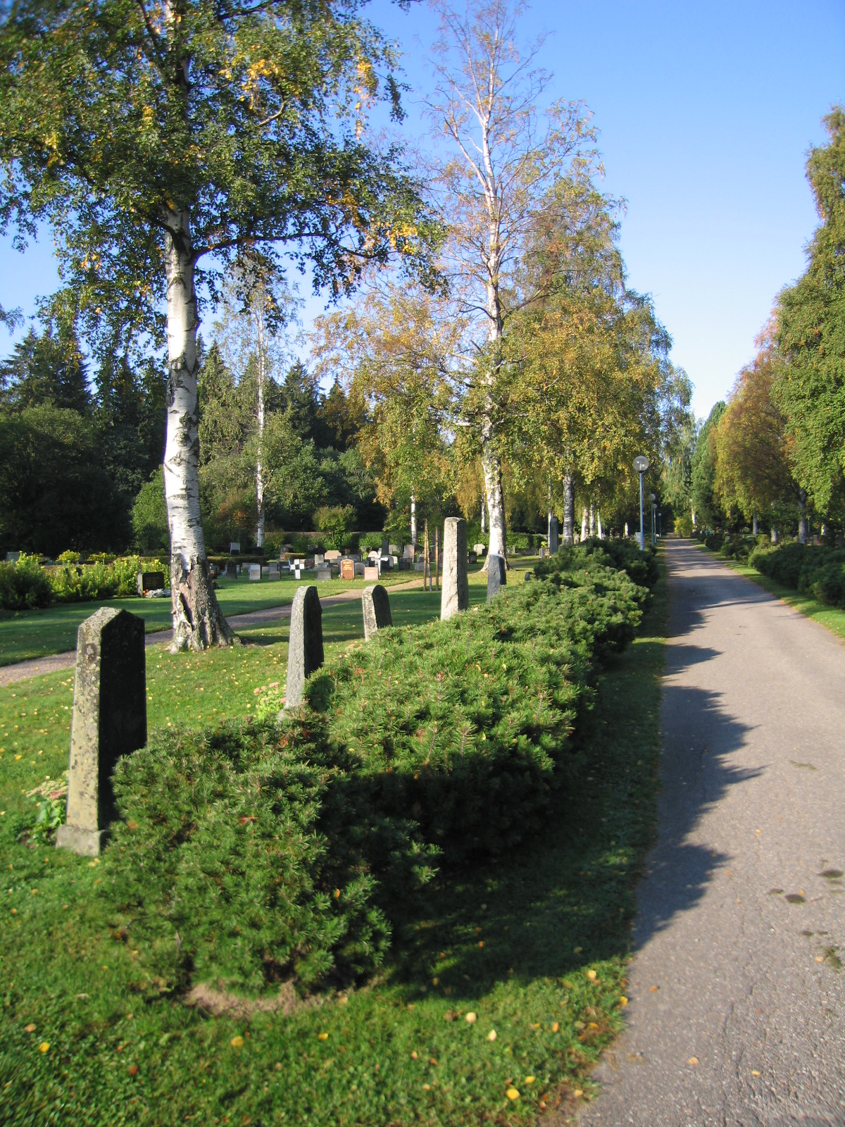Bydalens skogskyrkogård, vy mot öster från väster.