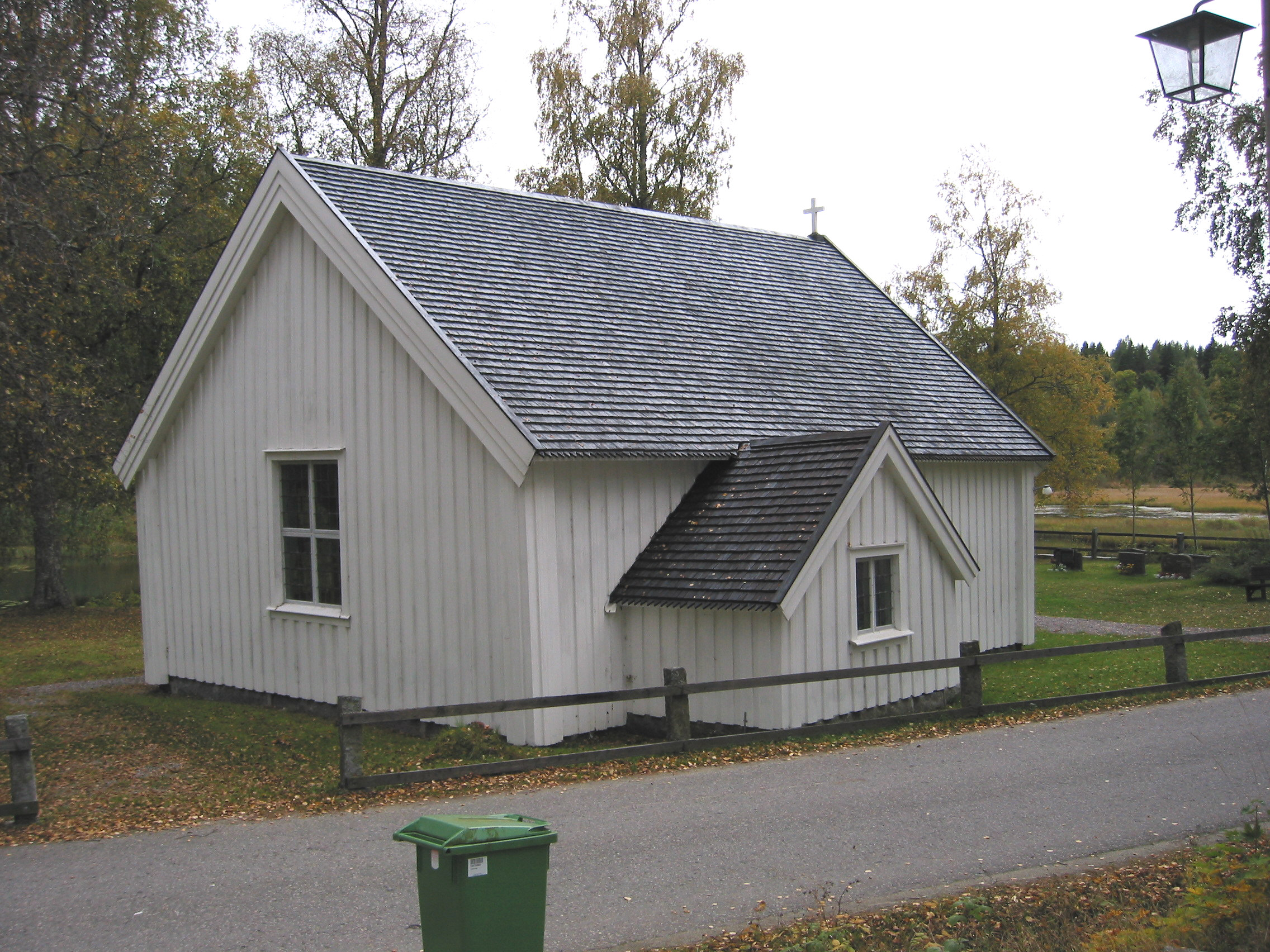 Galtströms kyrka, exteriör, norra samt östra fasaden. 