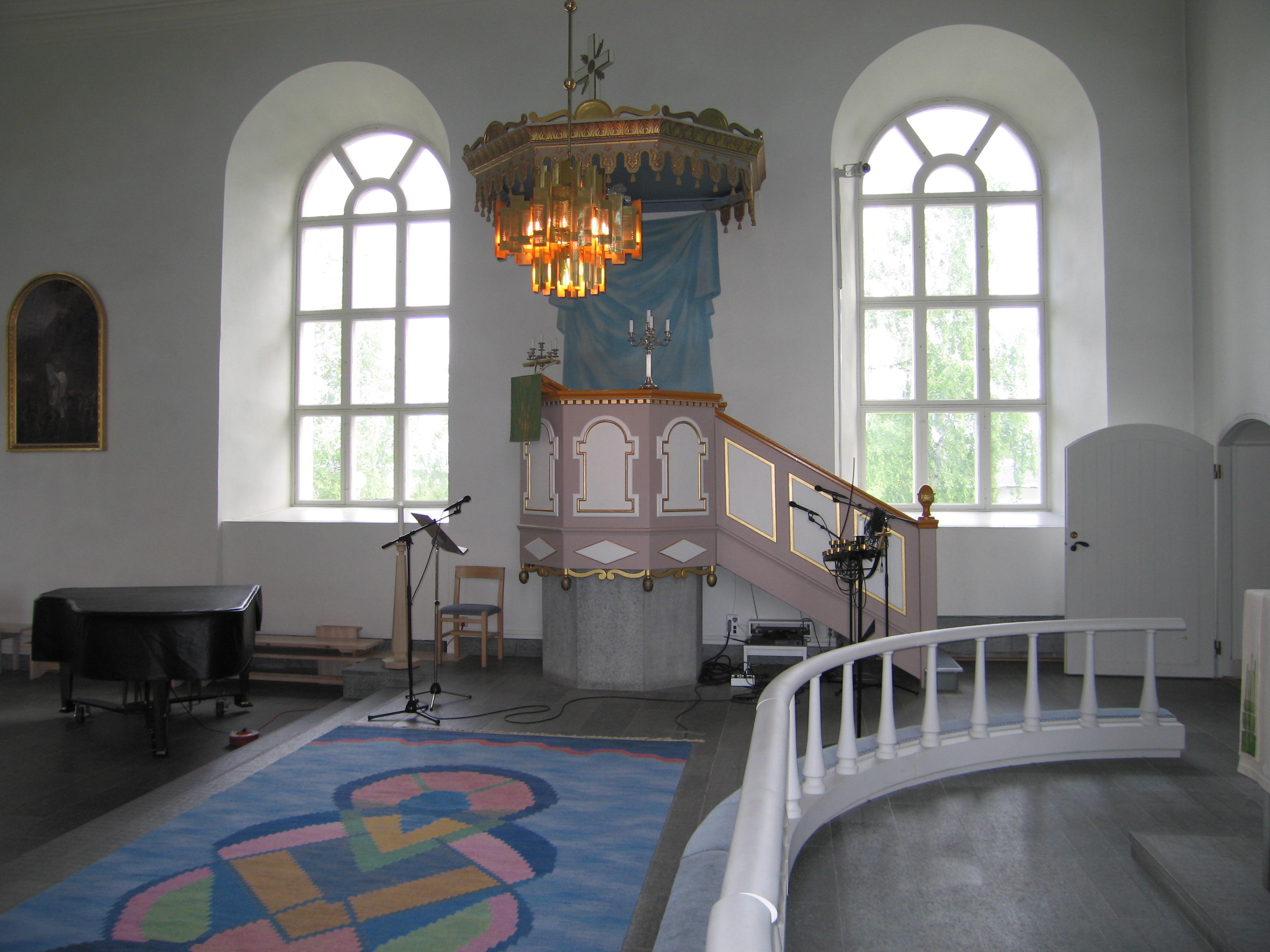 Sköns kyrka, interiör, kyrkorummet, predikstolen. 