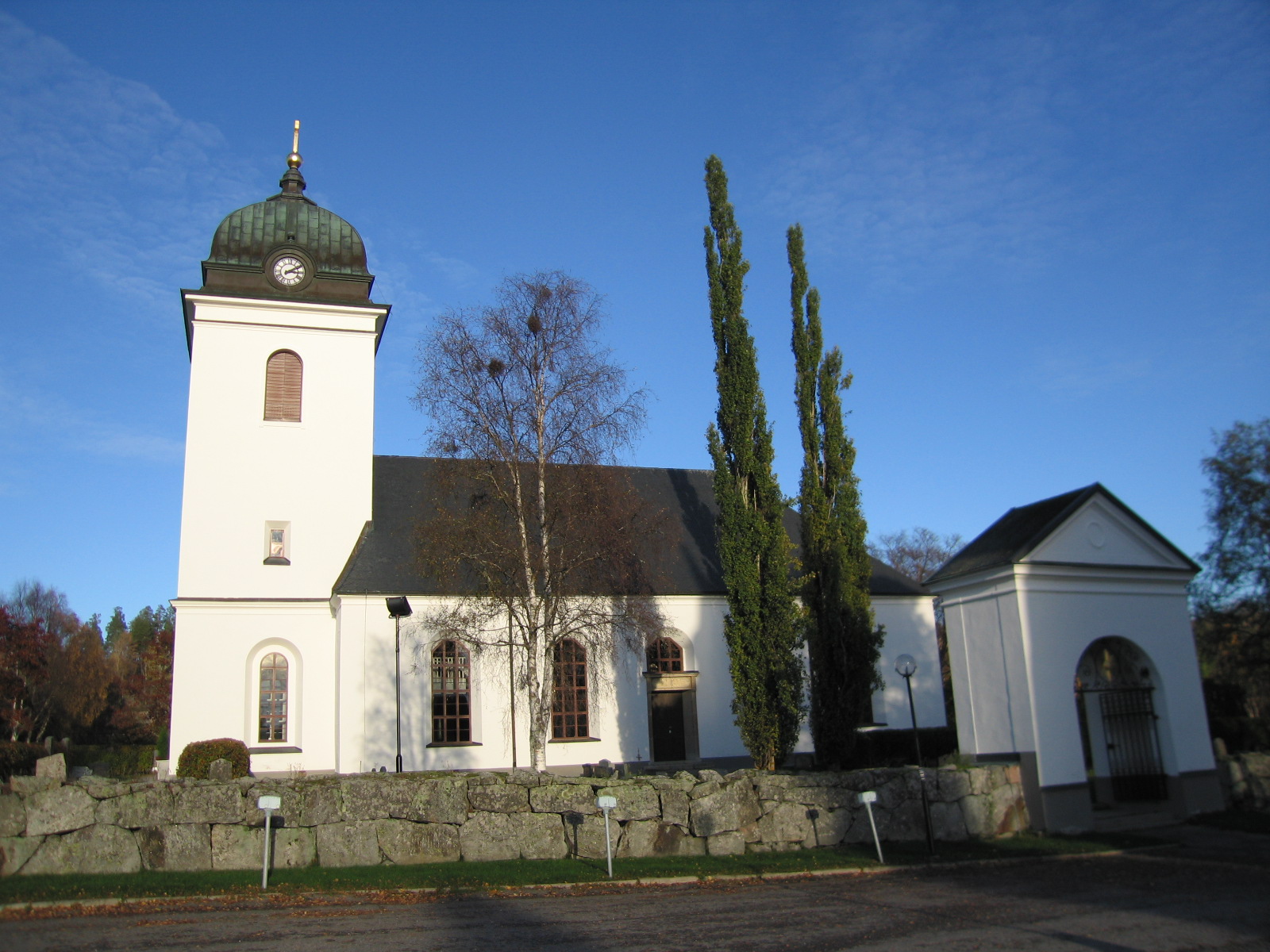Tuna kyrka, exteriör, södra fasaden. 
