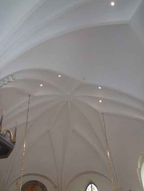 Sunne kyrka, interiör, detalj takets stjärnvalv.