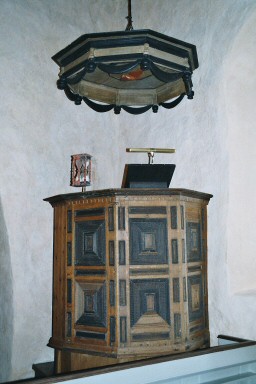 Predikstol i Mjäldrunga kyrka. Neg.nr. B961_031:10. JPG.