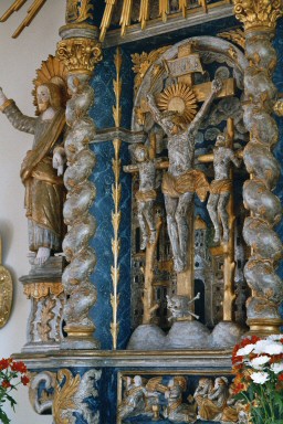 Altaruppsatsdetalj i Strängsereds kyrka. Neg.nr. B963_035:18. JPG.