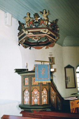 Predikstol i Fölene kyrka. Neg.nr. B961_012:03. JPG.